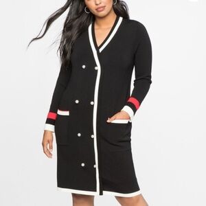 Eloquii Black and White Knit Dress NWT